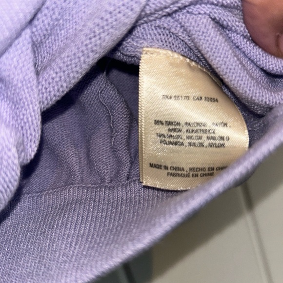 Anthropologie Women’s Lavender Crisscross Sweater Top Sz Medium - Picture 7 of 8